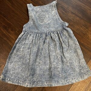 Vintage OshKosh B’Gosh Girls Acid Wash Smiley Face Dress Size 3T Made in USA